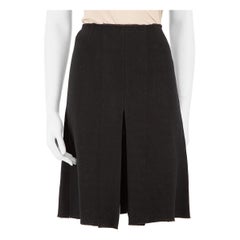 Prada Falda negra de lana plisada hasta la rodilla Talla XS