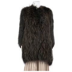 Gerard Darel Grey Raccoon Fur Coat Size S