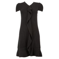 Valentino Garavani Red Valentino Black Knit Ruffled Dress Size S