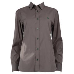 Burberry Grey Slim Fit Monogram Motif Shirt Size XS