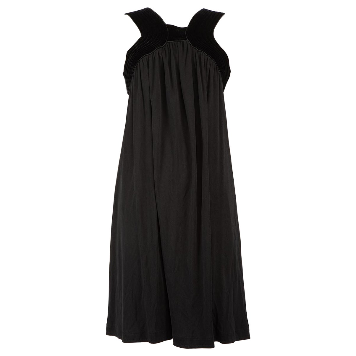 Jean Paul Gaultier Black Velvet Panel Dress Size M For Sale