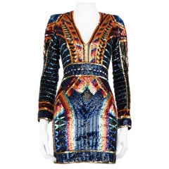 Mini robe géométrique ornée de sequins Balmain, taille XS