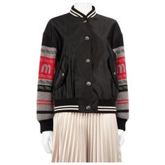 Miu Miu Knitted Logo Sleeve Bomber Jacket Size S
