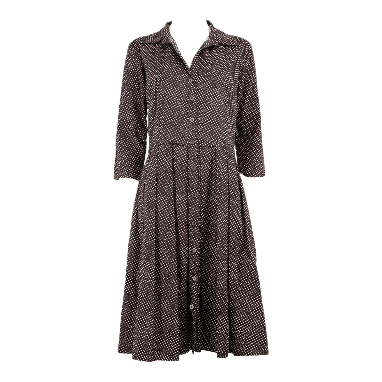 Samantha Sung Brown Polkadot Midi Dress Size XL For Sale