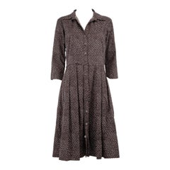 Samantha Sung Brown Polkadot Midi Dress Size XL