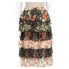 Dolce & Gabbana Floral Print Tiered Skirt Size M