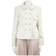 Self-Portrait White Tweed Crystal Button Jacket Size XL