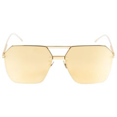 Gafas de sol de aviador de metal dorado Bottega Veneta