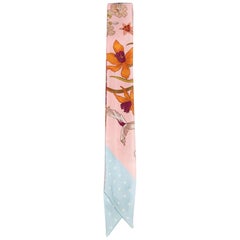 Gucci Floral Print Silk Twilly Scarf