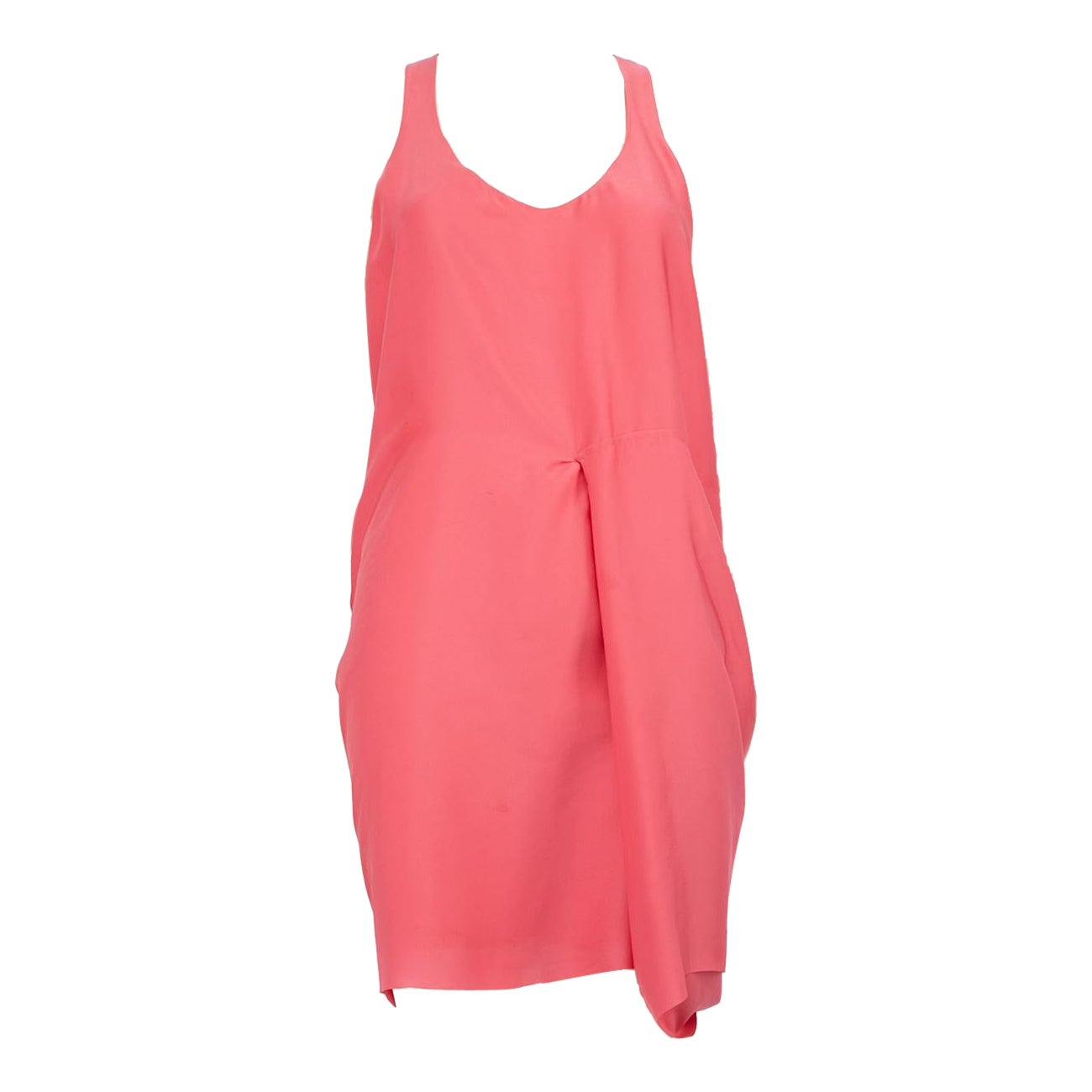 Acne Studios - Vestito midi senza maniche con drappeggio rosa - Taglia S in vendita