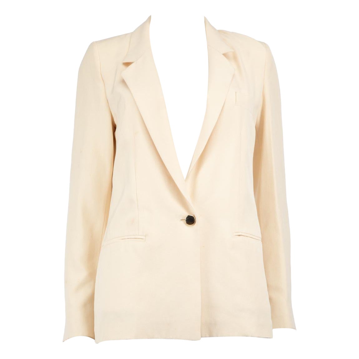 Max Mara Beige Silk Single-Breasted Blazer Size M For Sale