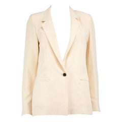Max Mara Beige Silk Single-Breasted Blazer Size M
