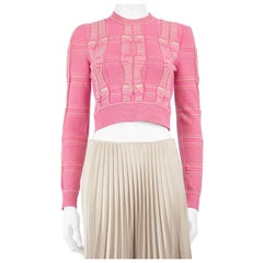Fendi Jersey de punto rosa recortado Talla XS