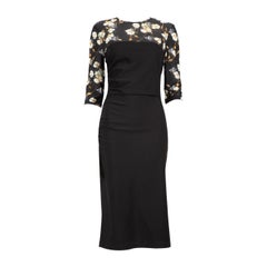 Off-White Vestido midi con estampado floral y panel de malla Talla S