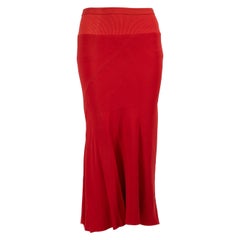 Roter elastischer Midirock mit geradem Rock von Rick Owens Larry F/W19, Größe M