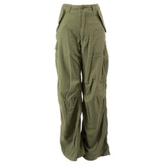 R13 Grüne Multipocket Cargo-Hose mit weitem Bein Größe M