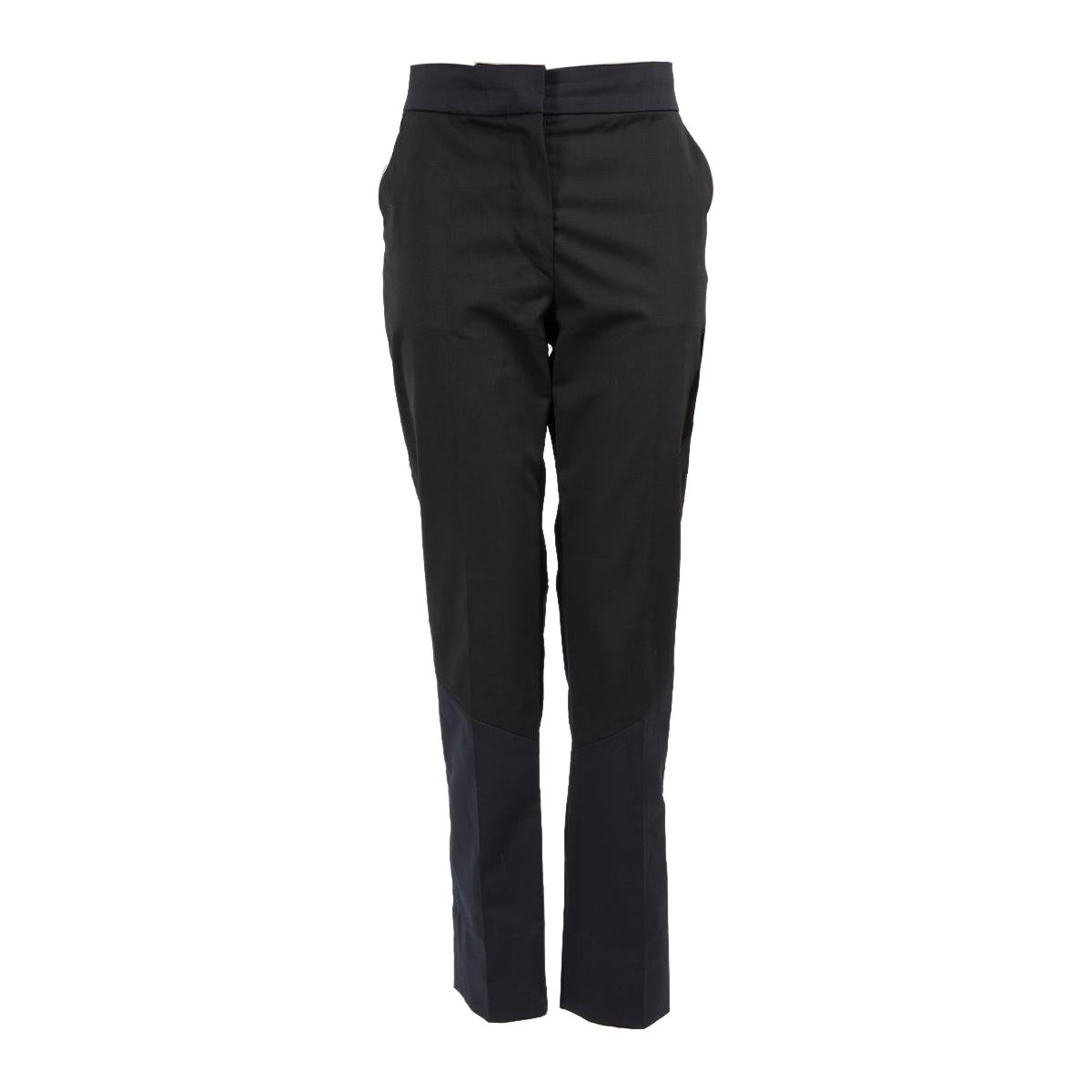 Louis Vuitton Pantalon noir à ceinture contrastée Taille S
