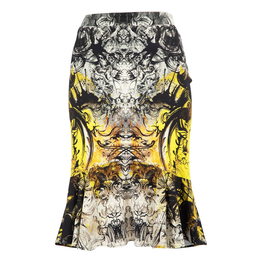 Roberto Cavalli jupe évasée à motifs imprimés, taille L en vente