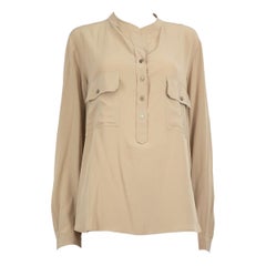 Stella McCartney Beige Silk Pocket Detail Blouse Size XL