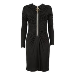Givenchy Black Ring-Pull Ruched Mini Dress Size L