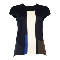 Akris Colour Block Silk Sleeveless Top Size M