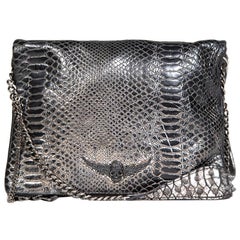 Zadig & Voltaire Anthracite Python Embossed Bag