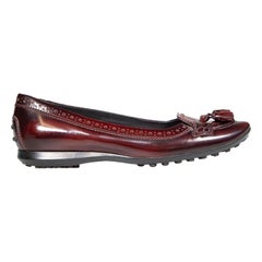 Tod's - Mocassins en cuir rouge avec pompons - Taille IT 37