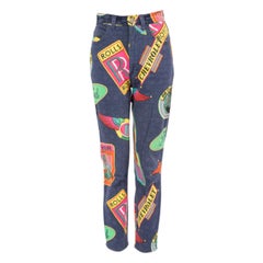Versace Car Logo Printed Jeans Size L