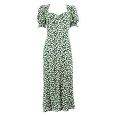 Reformation Green Floral Print Midi Dress Size M