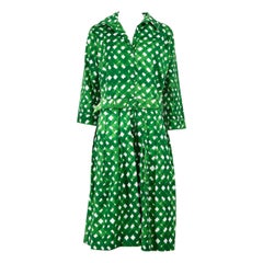 Samantha Sung Green Printed Pattern Midi Dress Size XXL