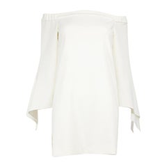 Tibi White Off-Shoulder Flared Sleeve Mini Dress Size XXXS
