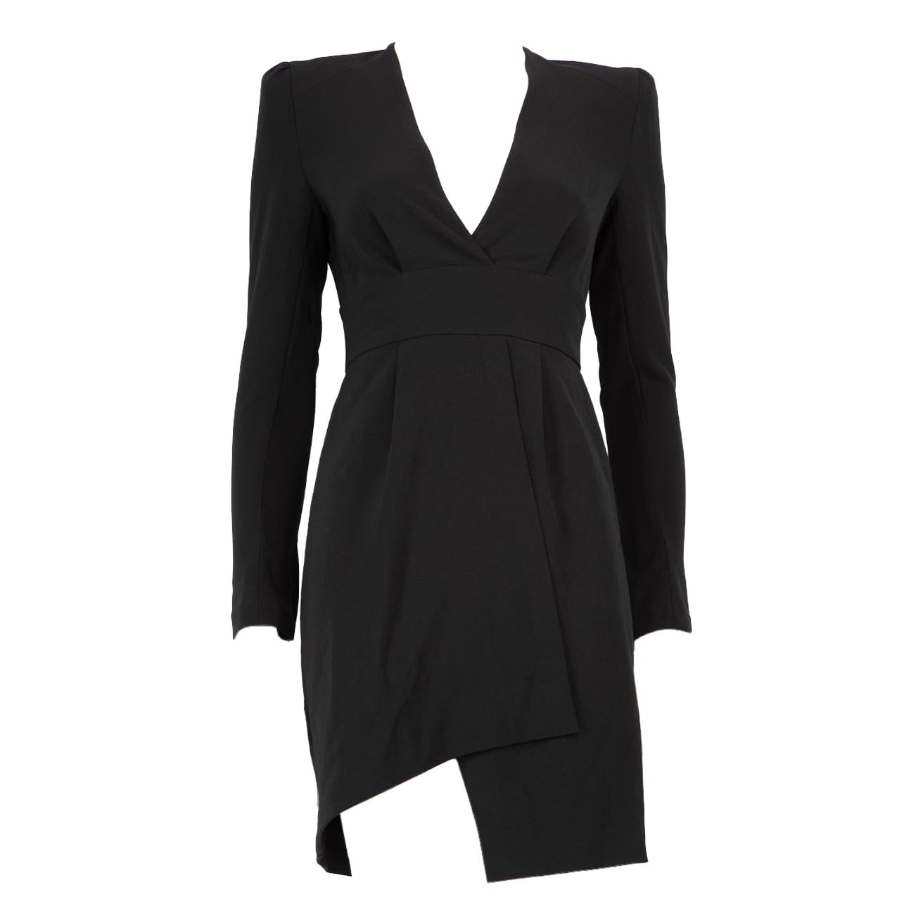 Mini vestido negro de manga larga y cuello en V A.L.C. Talla XS en venta