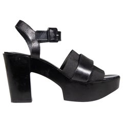 Clergerie Sandali con cinturino in pelle nera taglia IT 38