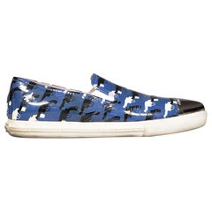 Miu Miu Zapatillas Slip On Estampado Pistola Azul Talla IT 38