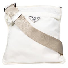 Prada White Zipped Crossbody Bag