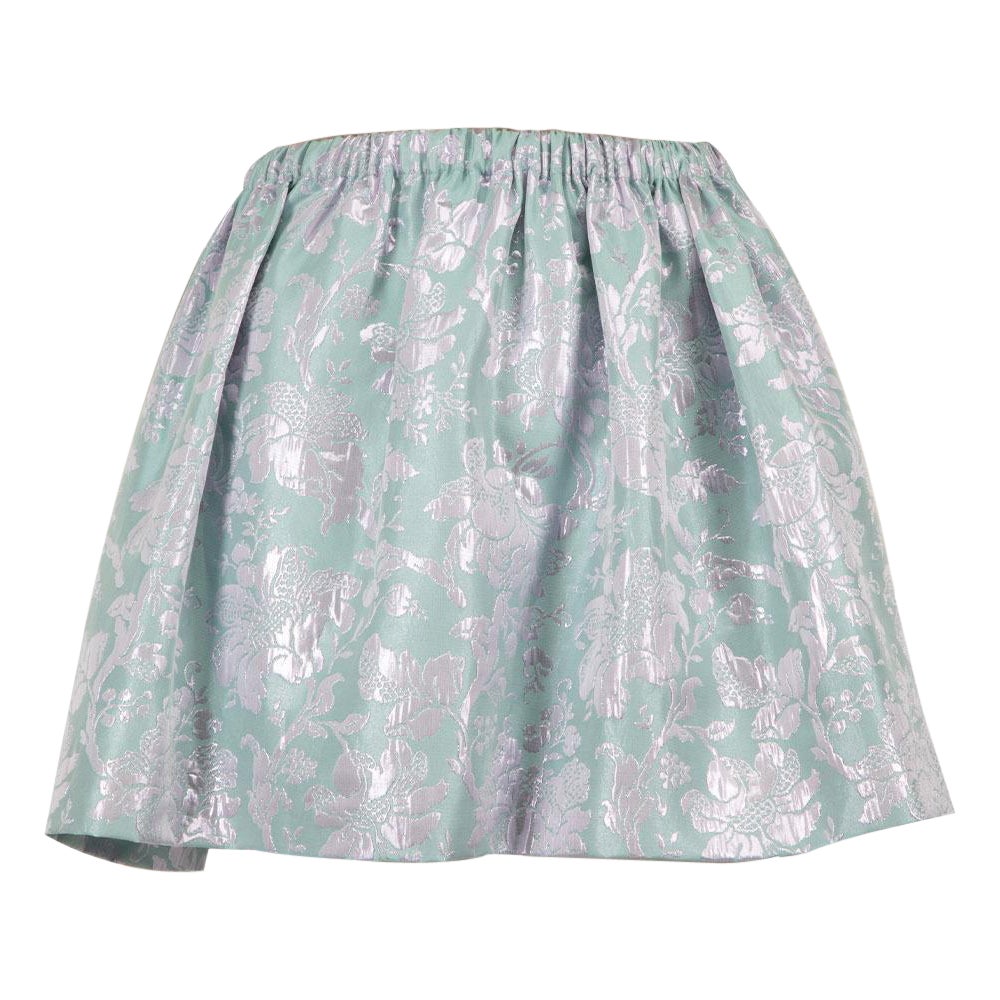 Miu Miu Blue Floral Jacquard Mini Skirt Size XS