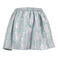 Miu Miu Blue Floral Jacquard Mini Skirt Size XS