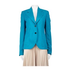 Versace Blue Wool Single-Breasted Blazer Size XS