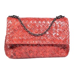 Bottega Veneta Red Snakeskin Baby Olimpia Bag