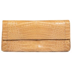 Nancy Gonzalez Brown Crocodile Leather Clutch