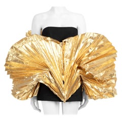 The Attico Gold Metallic Heart Mini Dress Size S