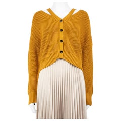 Proenza Schouler Yellow Chunky Knit Cardigan Size M