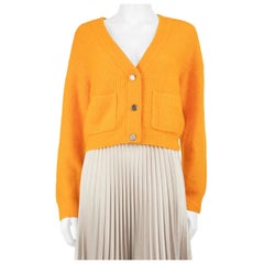 Ganni, cardigan in maglia di lana arancione taglia M.