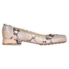 Bottega Veneta Snakeskin Leather Square Toe Loafers Size IT 38.5