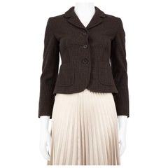 Miu Miu Brown Wool Plaid Blazer Size XS
