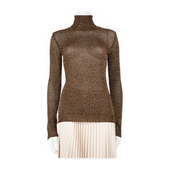 Pull à col roulé Miu Miu Gold Metallic Taille S