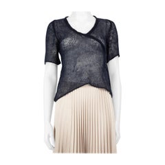 Miu Miu Marineblaues durchsichtiges Stricktop Größe S