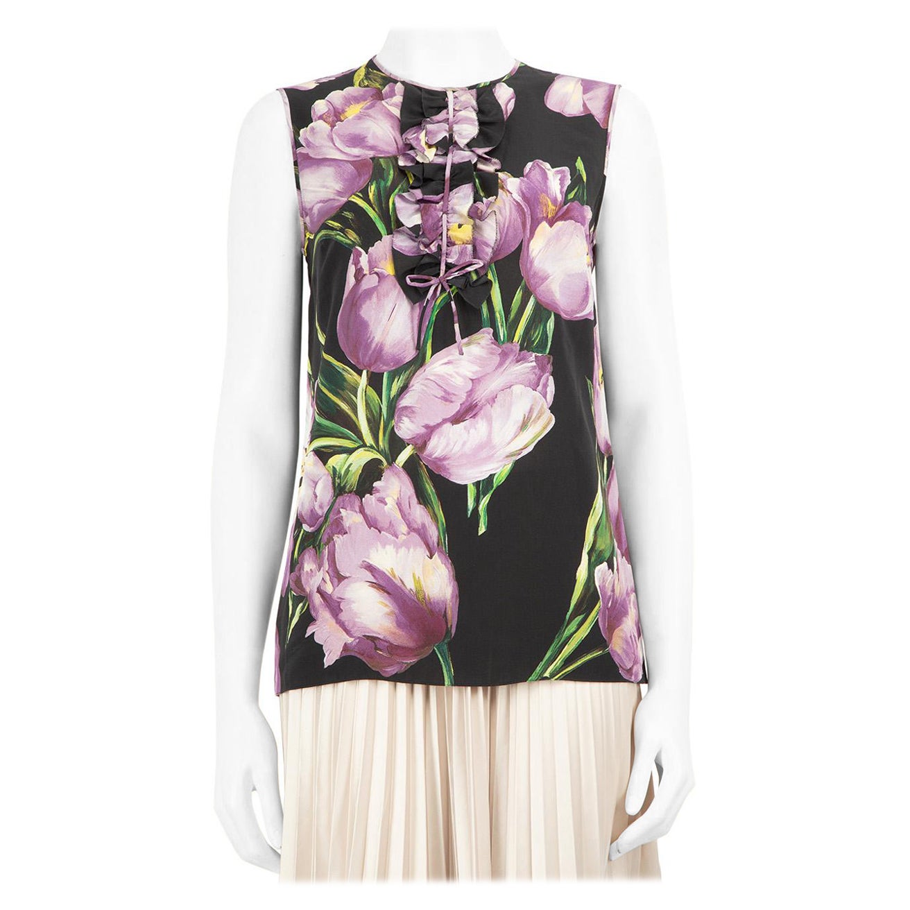 Dolce & Gabbana - Top senza maniche con stampa floreale - taglia M.