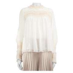 Chloé White Ruched Detail Blouse Size L