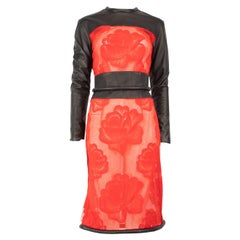Christopher Kane, abito in pelle rossa e nera taglia M.